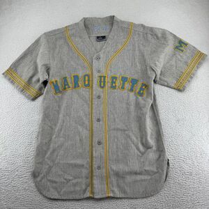 Colosseum Marquette Golden Eagles Baseball Jersey #15 Mens Medium Gray Wool Sewn